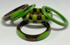 SZ11 Shultz tobacco/medium green checkerboard and dot bangle set